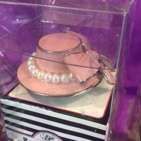 NWT Set of 10 Parisian pink hat & pearls glam wine bottle stopper party favors - Picture 5 of 10